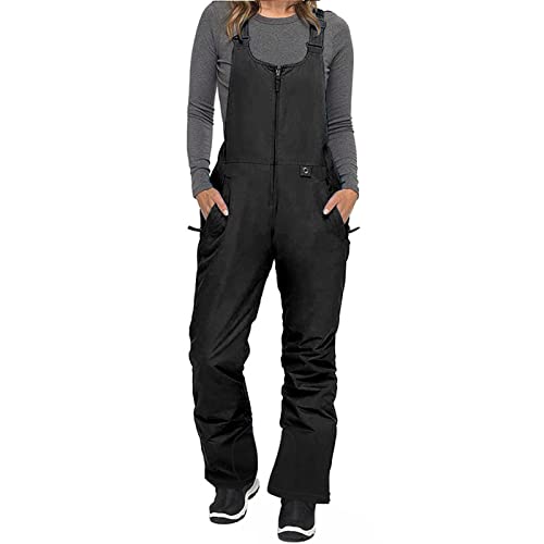 **Jaweiwi Women's Waterproof Insulated Snow Bib Overalls - Winter Snowboard & Ski Pants with Ripstop Fabric for Cold Weather - Perfect for Skiing, Snowboarding & Outdoor Winter Activities**