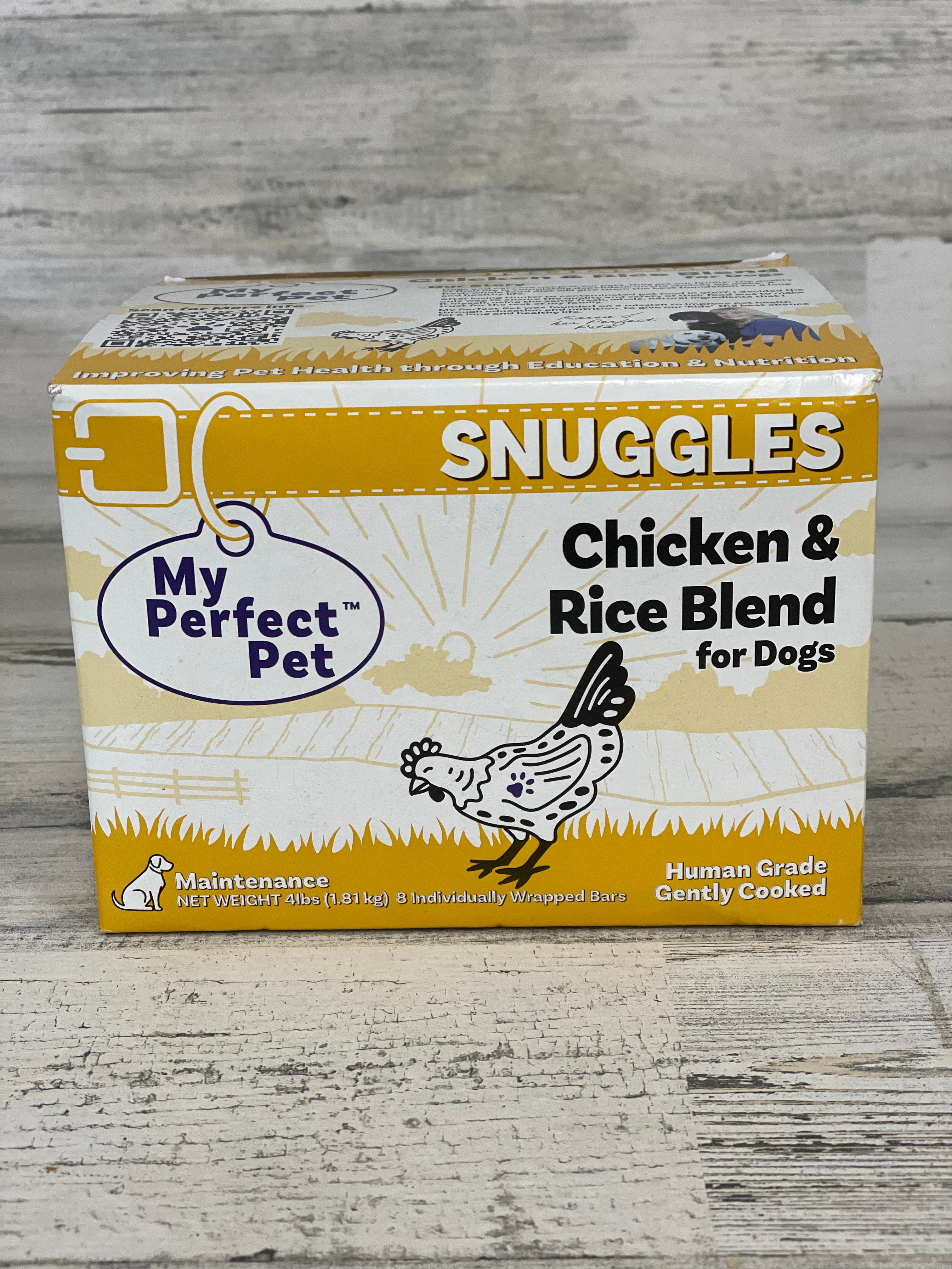 My Perfect Pet Frozen Snuggles Chicken & Rice Dog Food - Grain-Free Frozen Dog Meal for Small & Medium Breeds - Perfect for Travel, Camping & Emergency Pet Food Storage