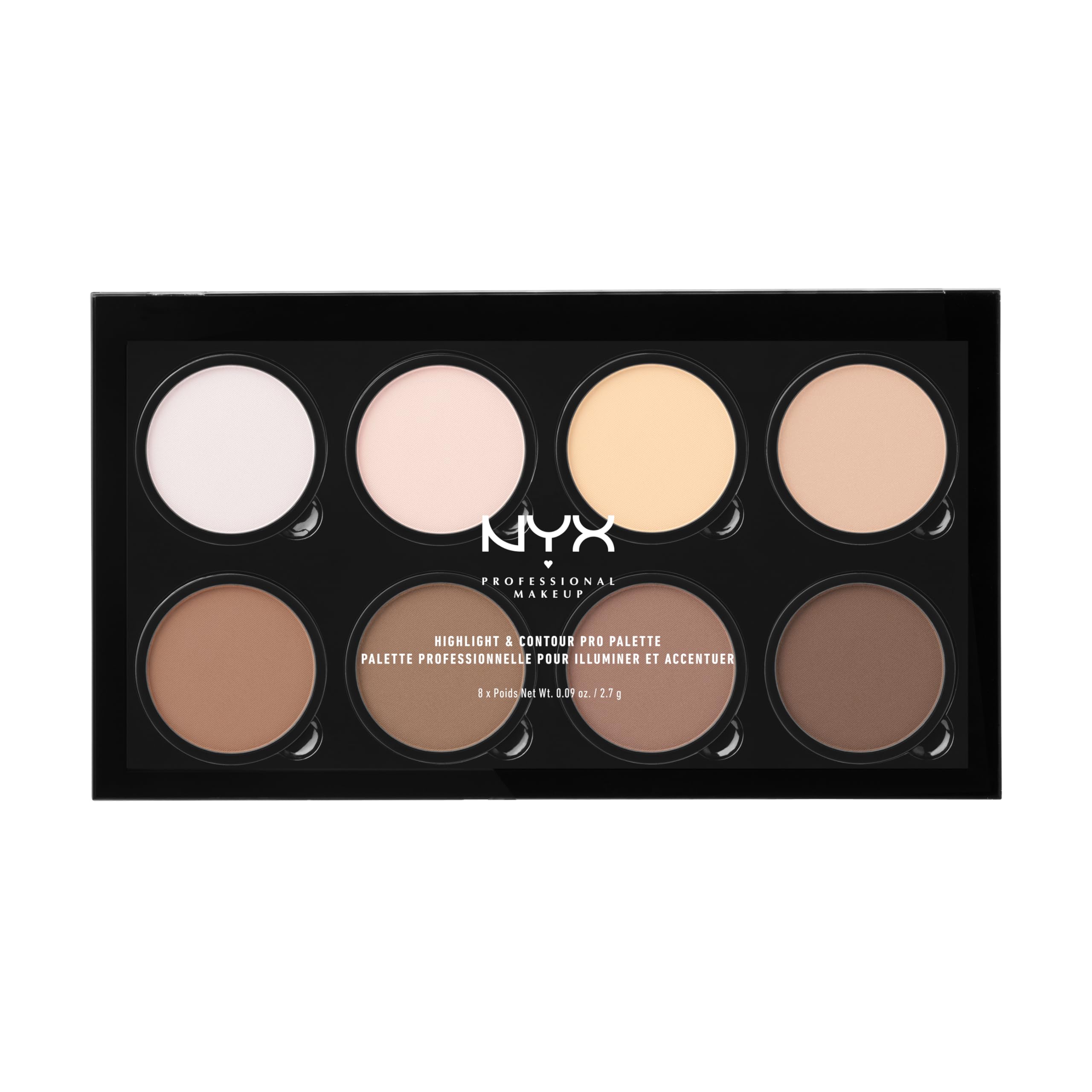 NYX Professional Makeup Highlight & Contour Pro Palette - 6 Shade Face Sculpting Kit for Cheekbones & Jawline | Vegan & Cruelty-Free | Perfect for Everyday Glam & Photo Shoots