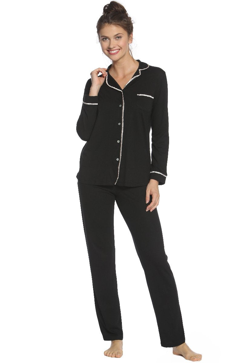 Cozy Women's Long Sleeve Pajama Set - Soft Cotton Sleepwear for Winter Nights - Perfect for Lounging, Sleepovers & Relaxing at Home