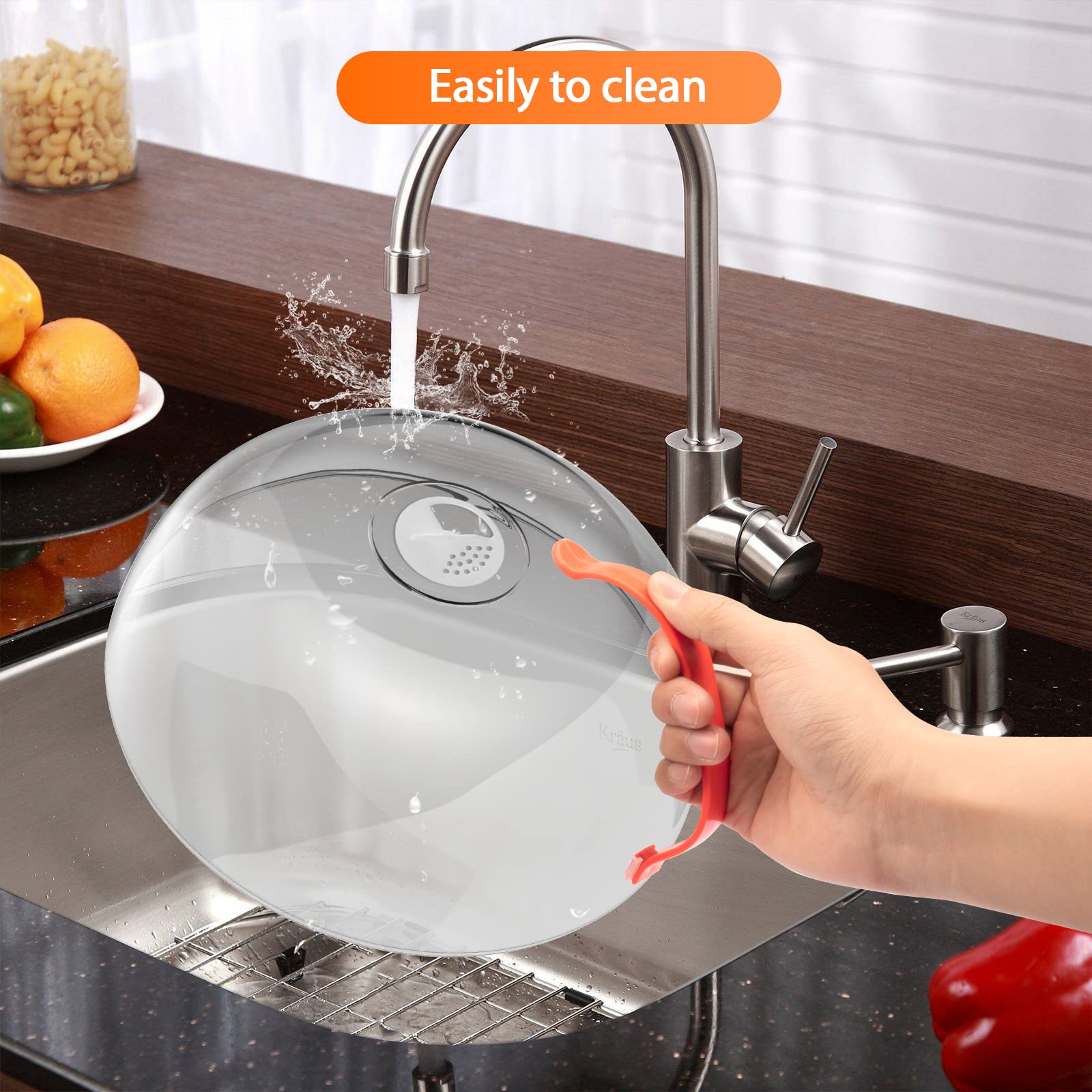 BPA-Free Microwave Cover for Food Splatter Protection - 2 Pack with Handle & Steam Vents | Keeps Microwave Oven Clean | Perfect for Reheating Meals, Popcorn & Leftovers