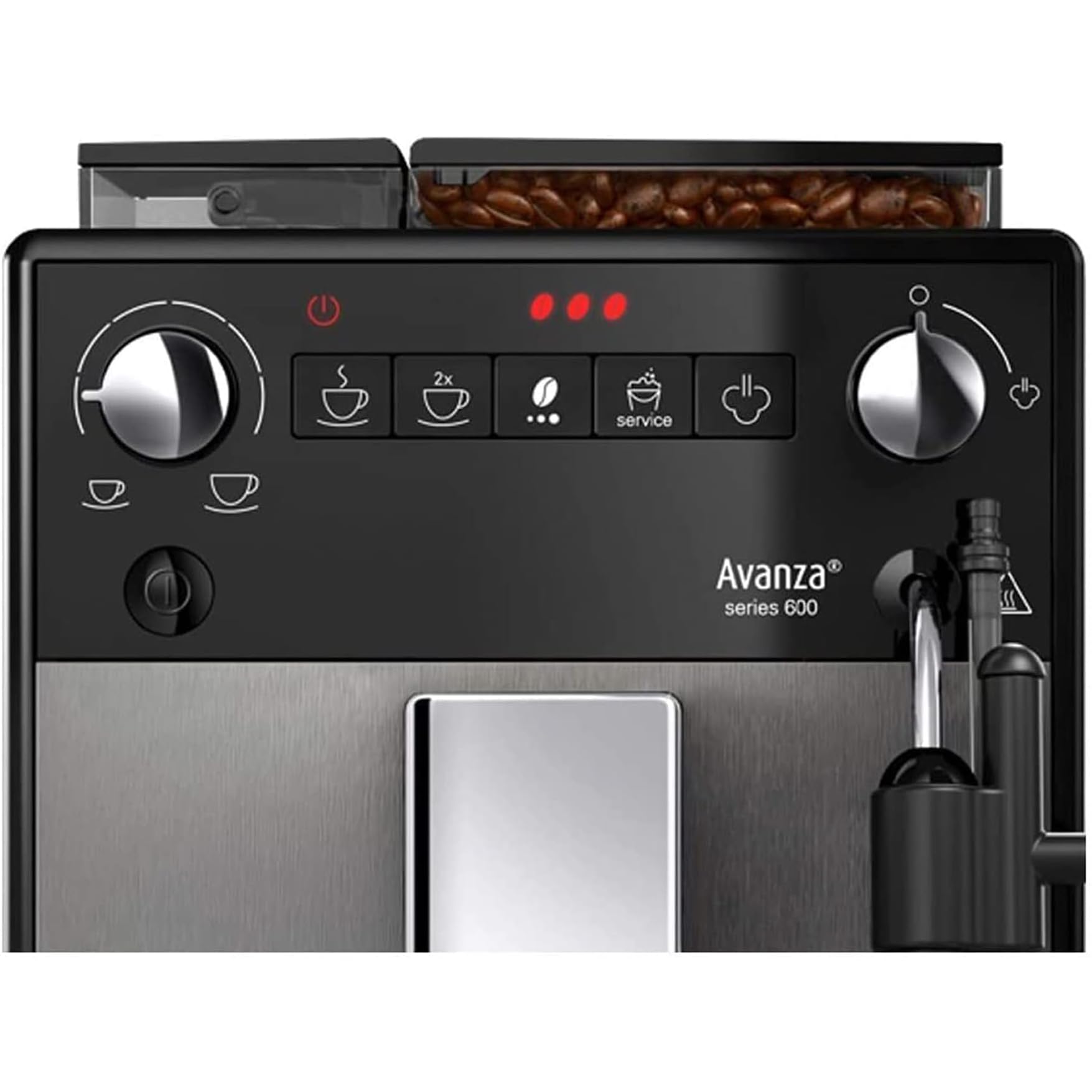 Melitta Fully Automatic Coffee Machine - Avanza Series 600, Stainless Steel, 1450W, 1.5L Capacity for Home & Office Use | Perfect for Espresso, Latte & Cappuccino Lovers