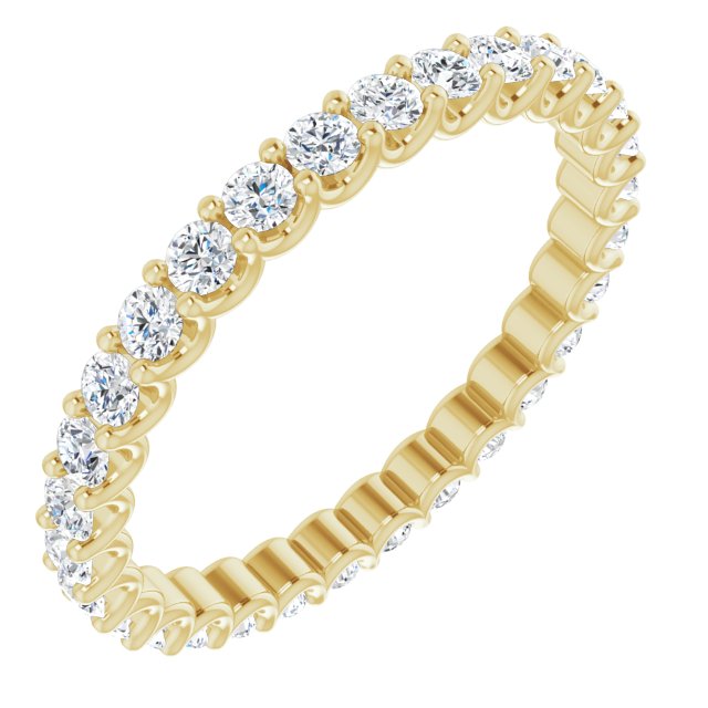 0.90 Carat Shared Prong Round Diamond U-Shape Eternity Band Ring for Women - Perfect for Weddings, Anniversaries & Special Occasions