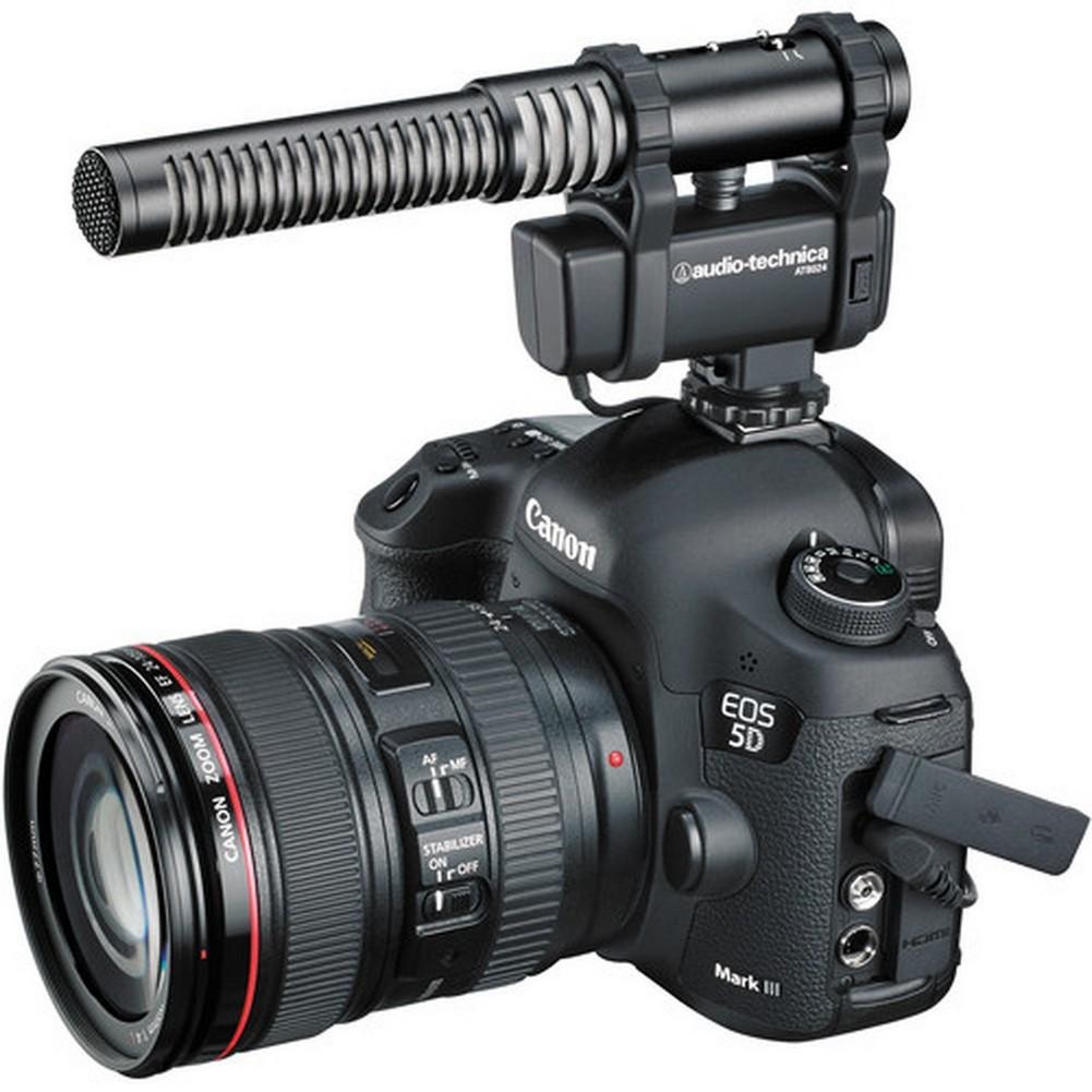 Audio Technica AT8024 Stereo/Mono Condenser Microphone for DSLR Camera - Professional Video Recording, Vlogging, Interviews & Live Streaming