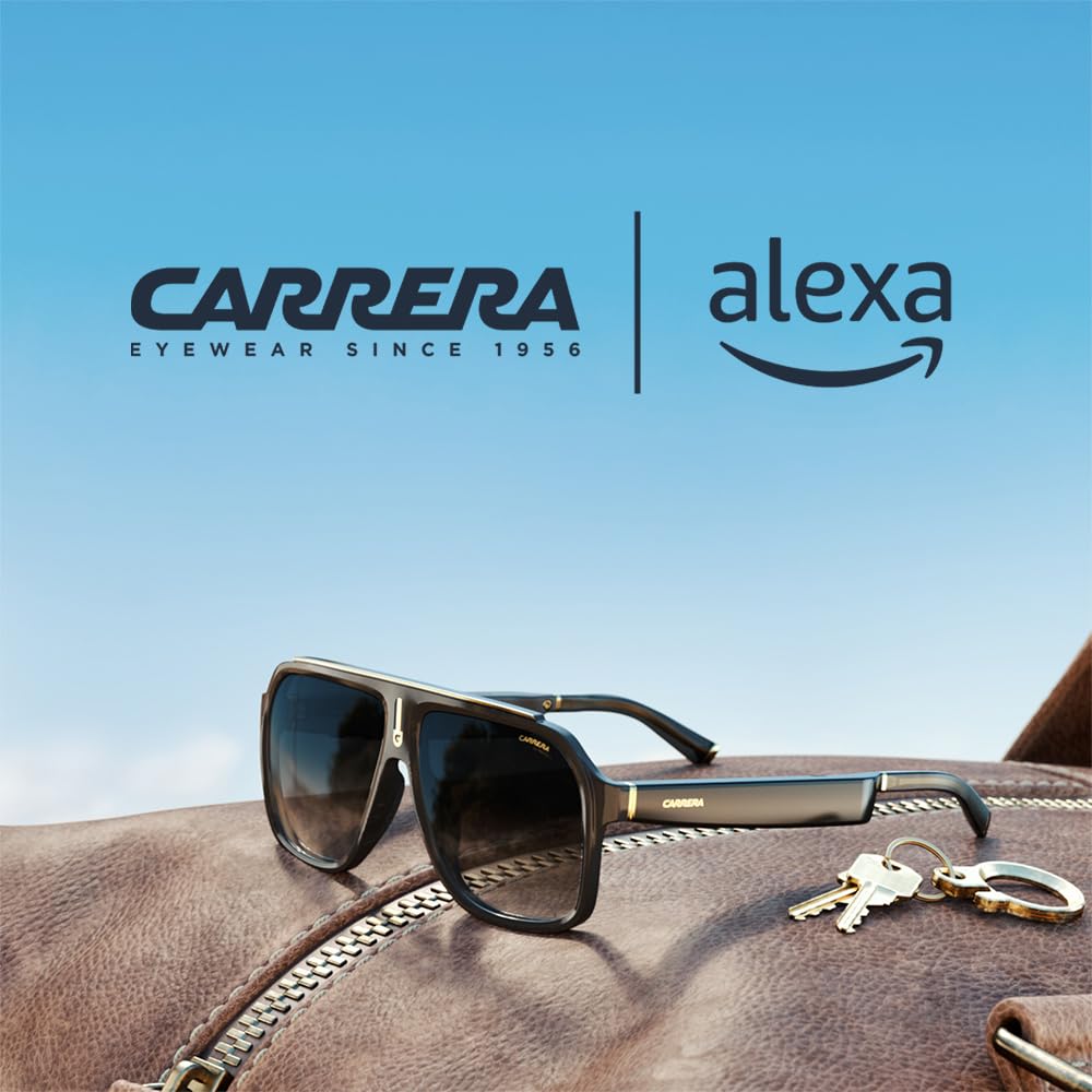 Carrera Smart Glasses with Alexa (2024 Newest Model) - Bluetooth Audio Sunglasses with Built-in Speaker & Mic - Cruiser Black Frame & Gradient Lenses - Hands-Free Calling, Music & Navigation - Perfect for Driving, Running & Outdoor Activities