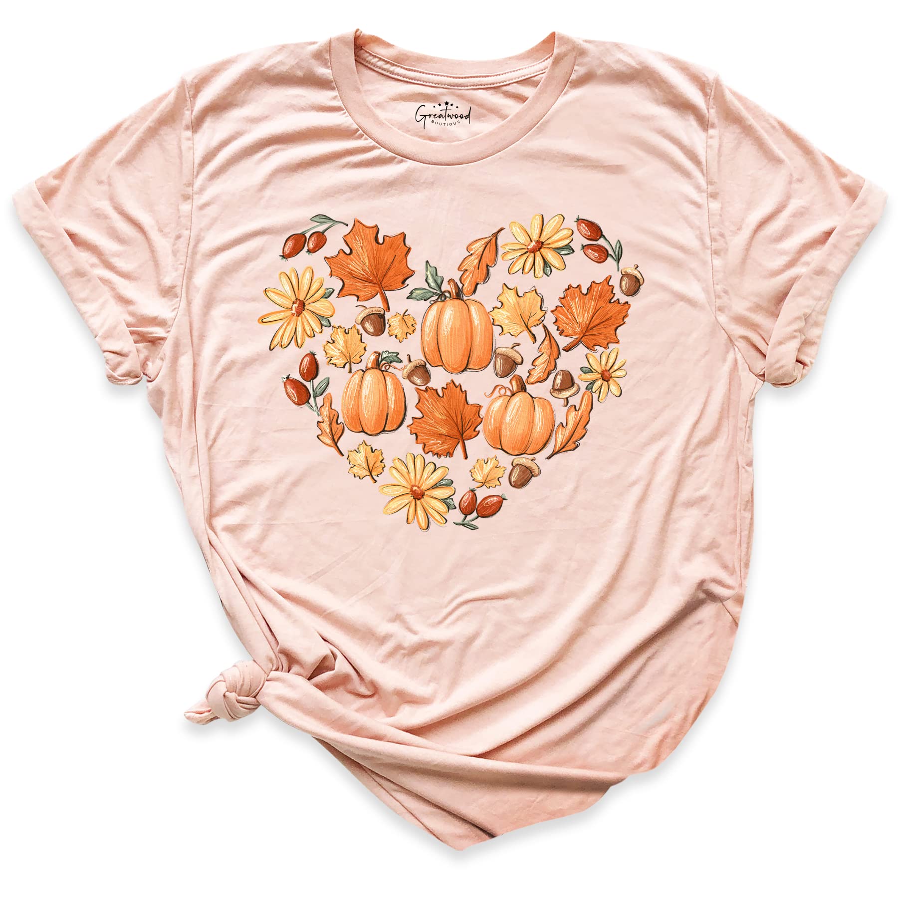 Halloween Fall Pumpkin Heart Shirt for Women | Cute Autumn Graphic Tee with Doodles | Thanksgiving & Halloween Party Outfit | Cozy Seasonal Fashion for Fall Festivities