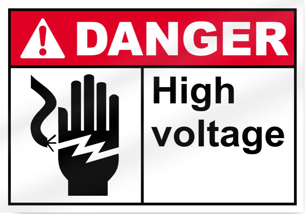 High Voltage Danger Sign - 14x10 Inches, OSHA Compliant Warning Label for Electrical Safety - Perfect for Industrial Sites, Power Plants & Hazardous Areas