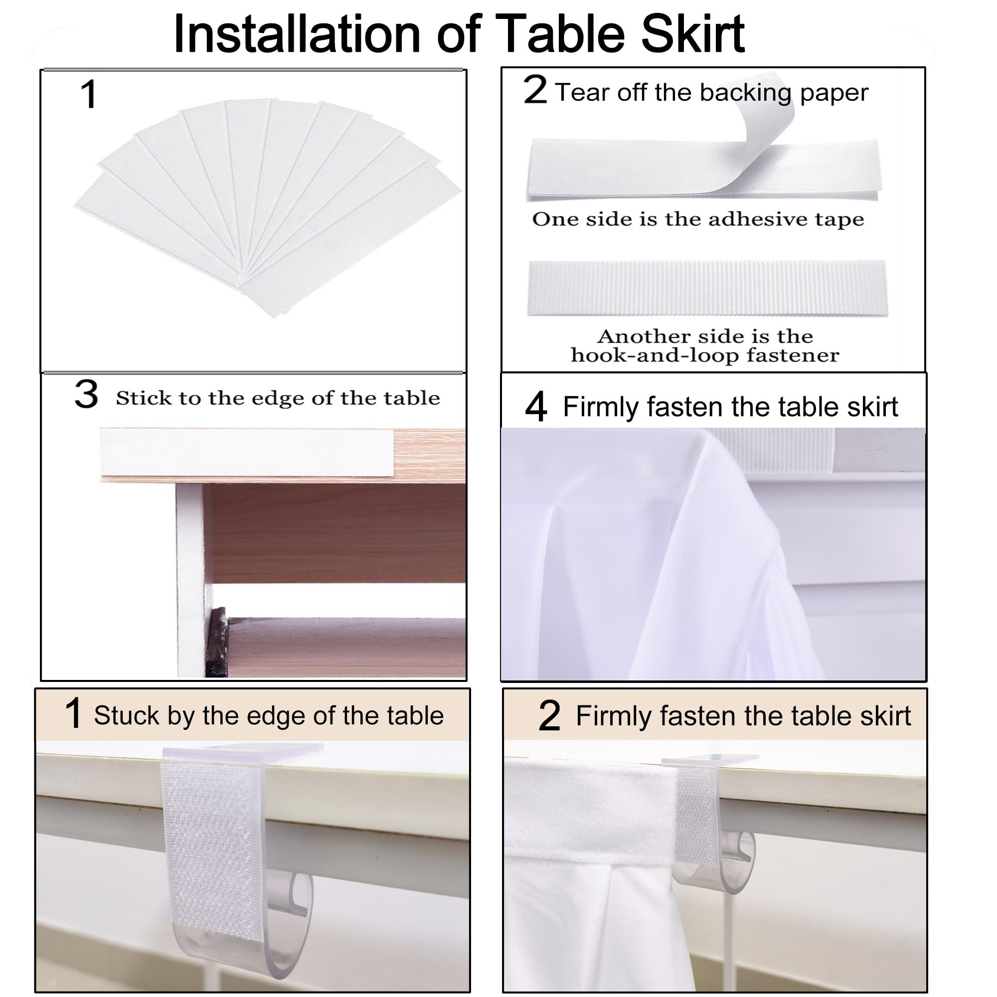 7ft White Table Skirt for Birthday Decorations, Baby Shower, Wedding Reception & Christmas Party - Fits Rectangle, Round & Sweetheart Tables - Perfect for Princess Themed Events, Gender Neutral Decor