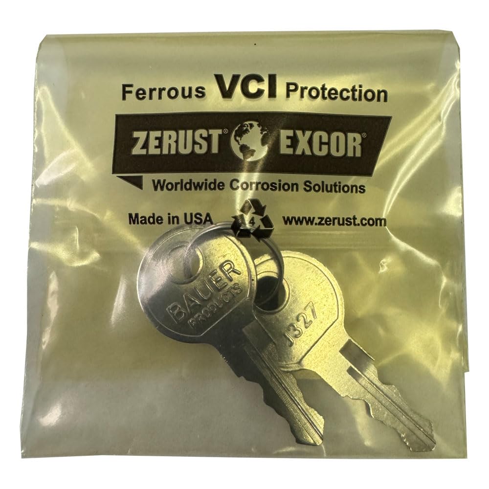 Bauer J327 Replacement Keys - Set of 2 with Zerust Bag for Camper Shells & Truck Caps