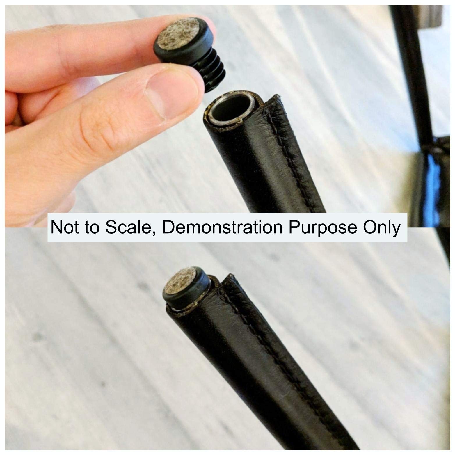 German-Made 22mm Furniture Gliders & Felt Tube Inserts for Metal Legs - 24 Pack | Protect Floors & Reduce Noise for Chairs, Tables & Sofas