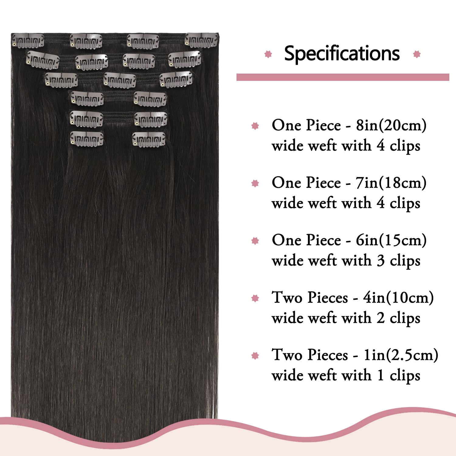 HUAYI 12 Inch Dark Brown Clip in Hair Extensions for Women - 7pcs Set 70g Real Human Hair | Seamless, Natural Look & Easy to Style | Perfect for Daily Wear, Parties & Special Occasions