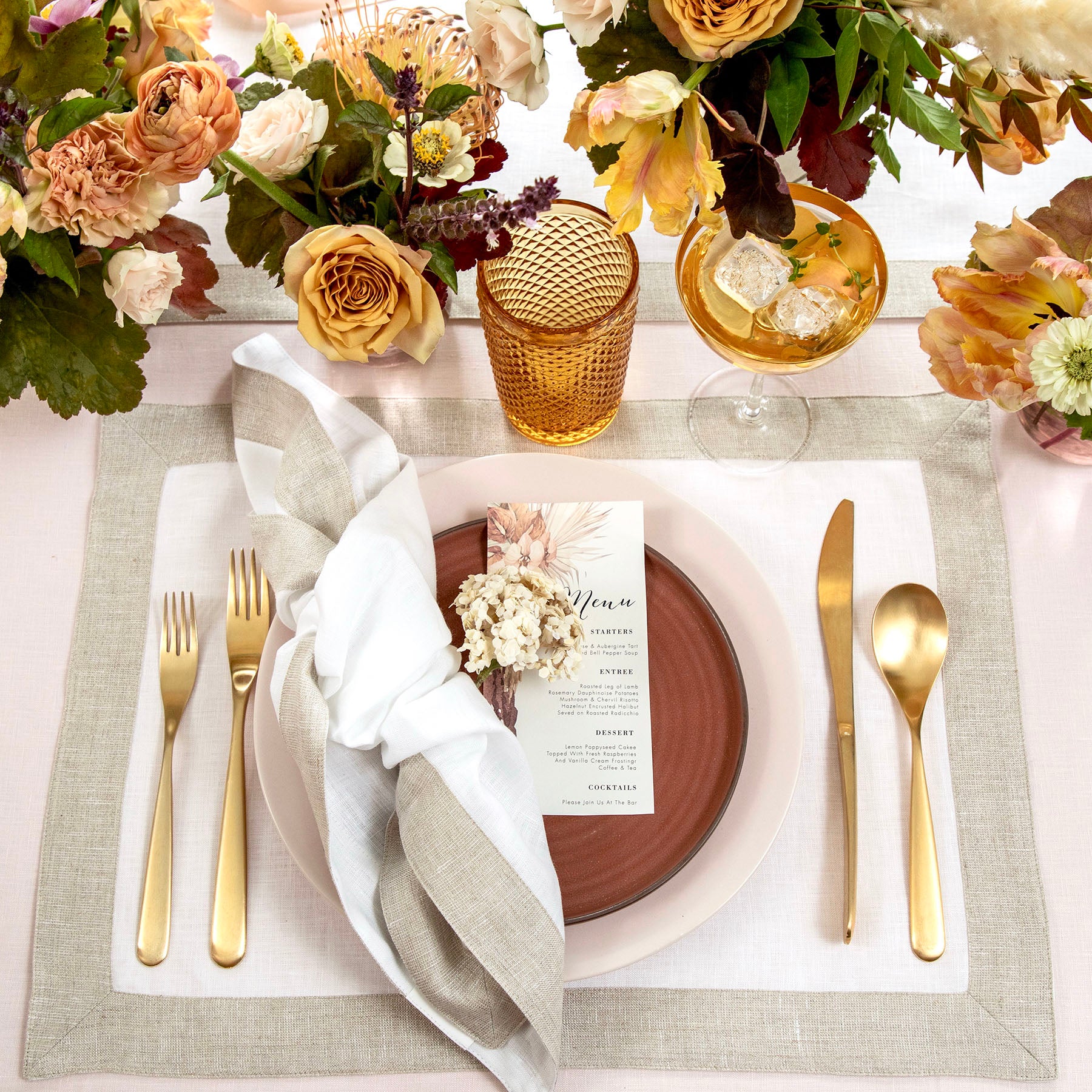 Elegant Festive Edge Placemats Set of 4 - Premium Holiday Dining Table Decor for Christmas, Thanksgiving & Special Occasions