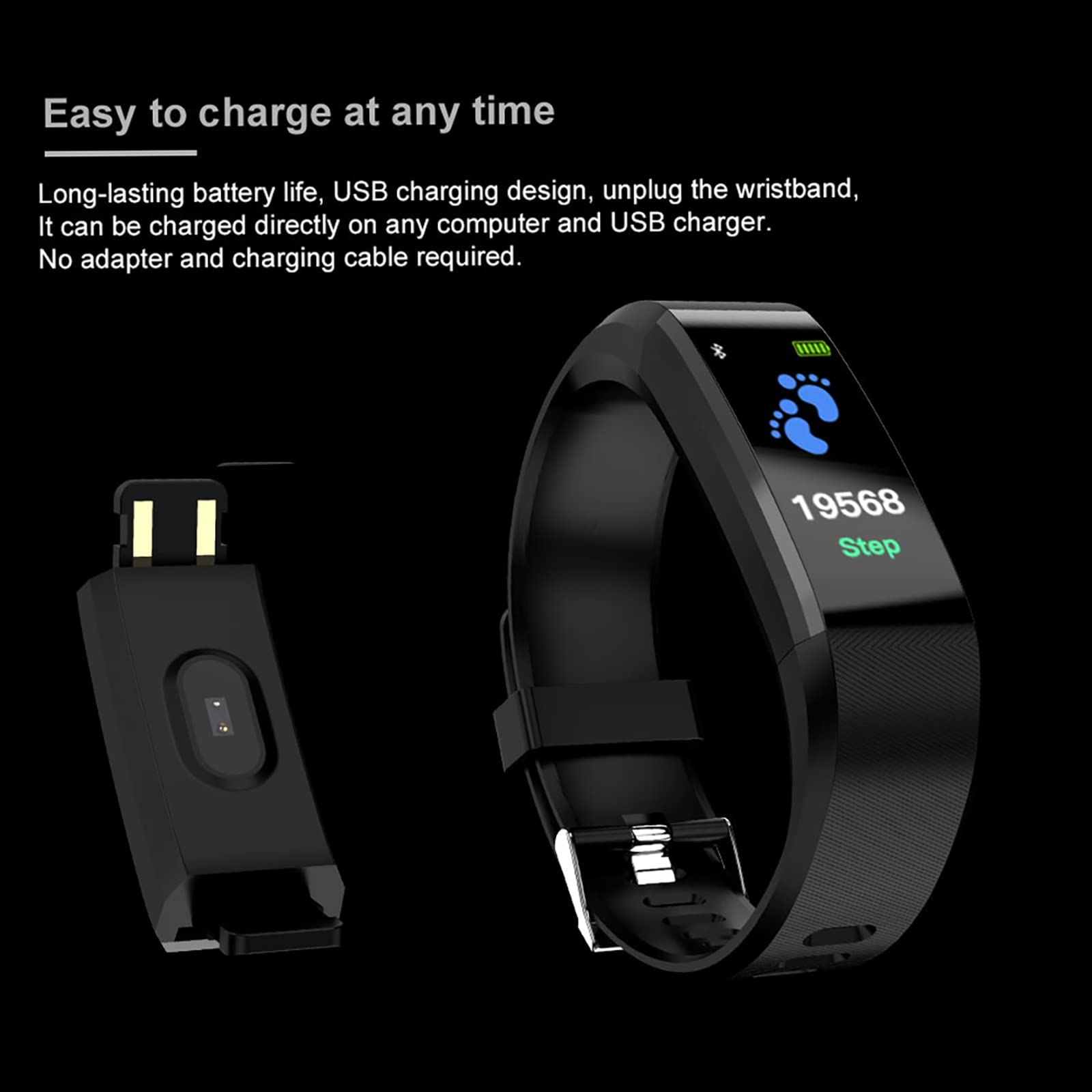 CAIFU Fitness Tracker - Smart Watch with Heart Rate Monitor, Sleep Tracking, Blood Oxygen, Step Counter & Call/SMS Alerts for Men, Women, Kids | Perfect for Workouts, Running, Swimming & Daily Health Monitoring