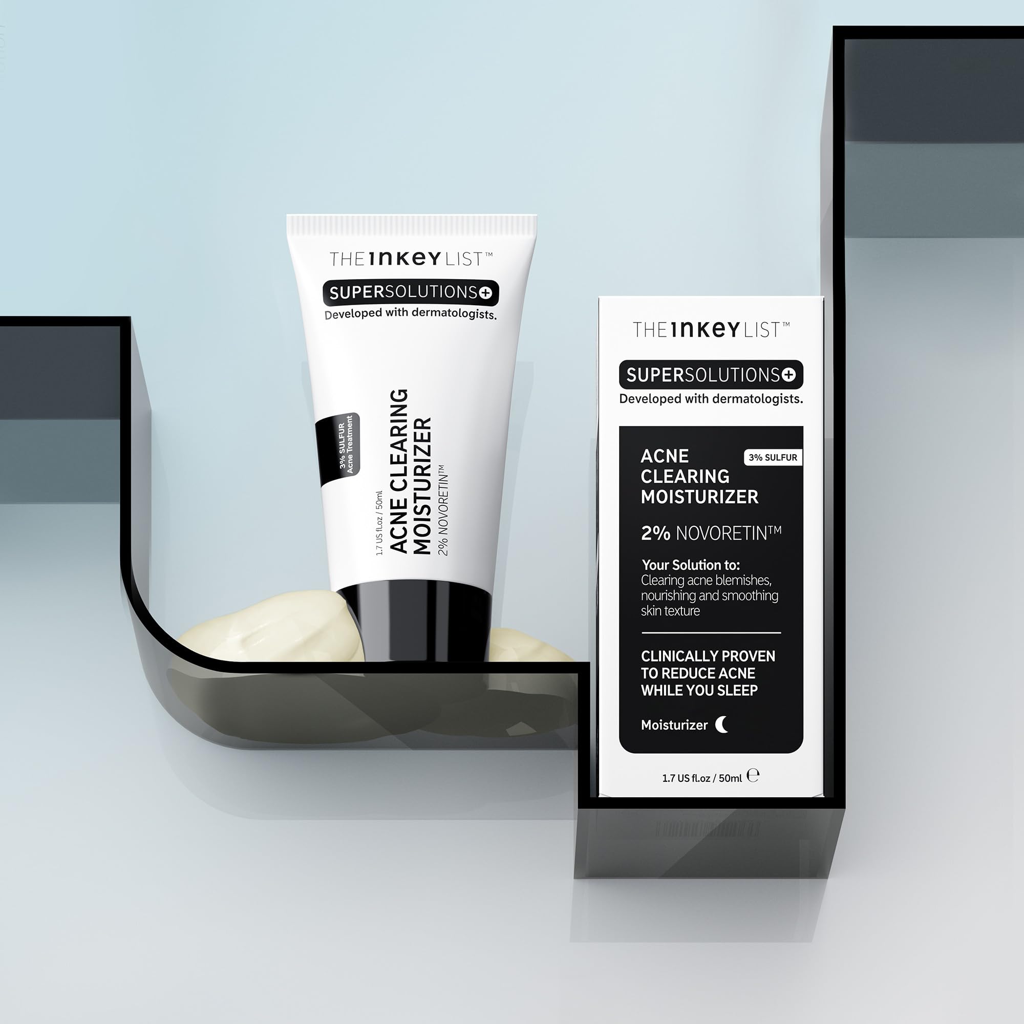 The INKEY List SuperSolutions Novoretin 2% Moisturizer - Skin Clearing Night Cream for Blemishes & Breakouts, Non-Comedogenic Face Moisturizer (1.69 fl oz) | Perfect for Overnight Acne Treatment & Clear Skin Routine