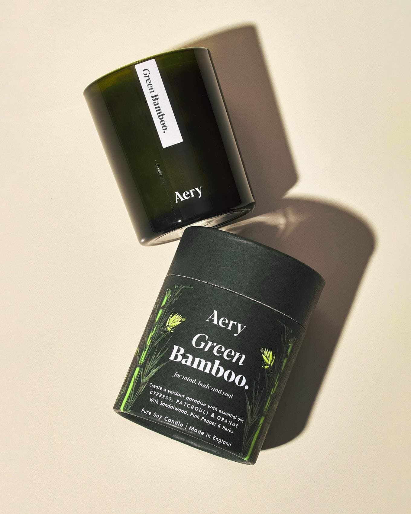 Aery Botanical 200g Scented Candle - Green Bamboo Fragrance | Natural Soy Wax for Home, Office & Spa Relaxation