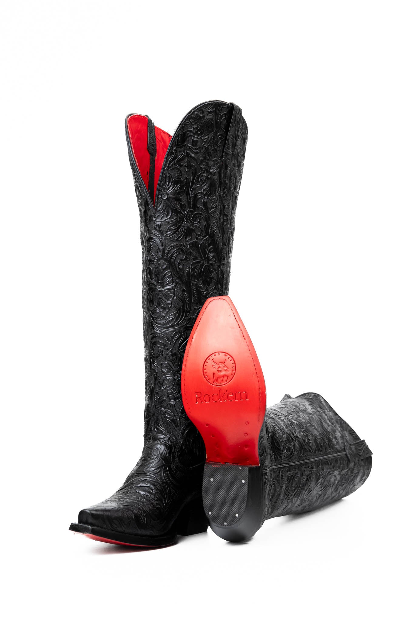Nancy Tall Wide Calf Cowgirl Boots with Red Bottom Snip Toe - Perfect for Western Rides, Country Music Festivals & Cowgirl Fashion Outfits