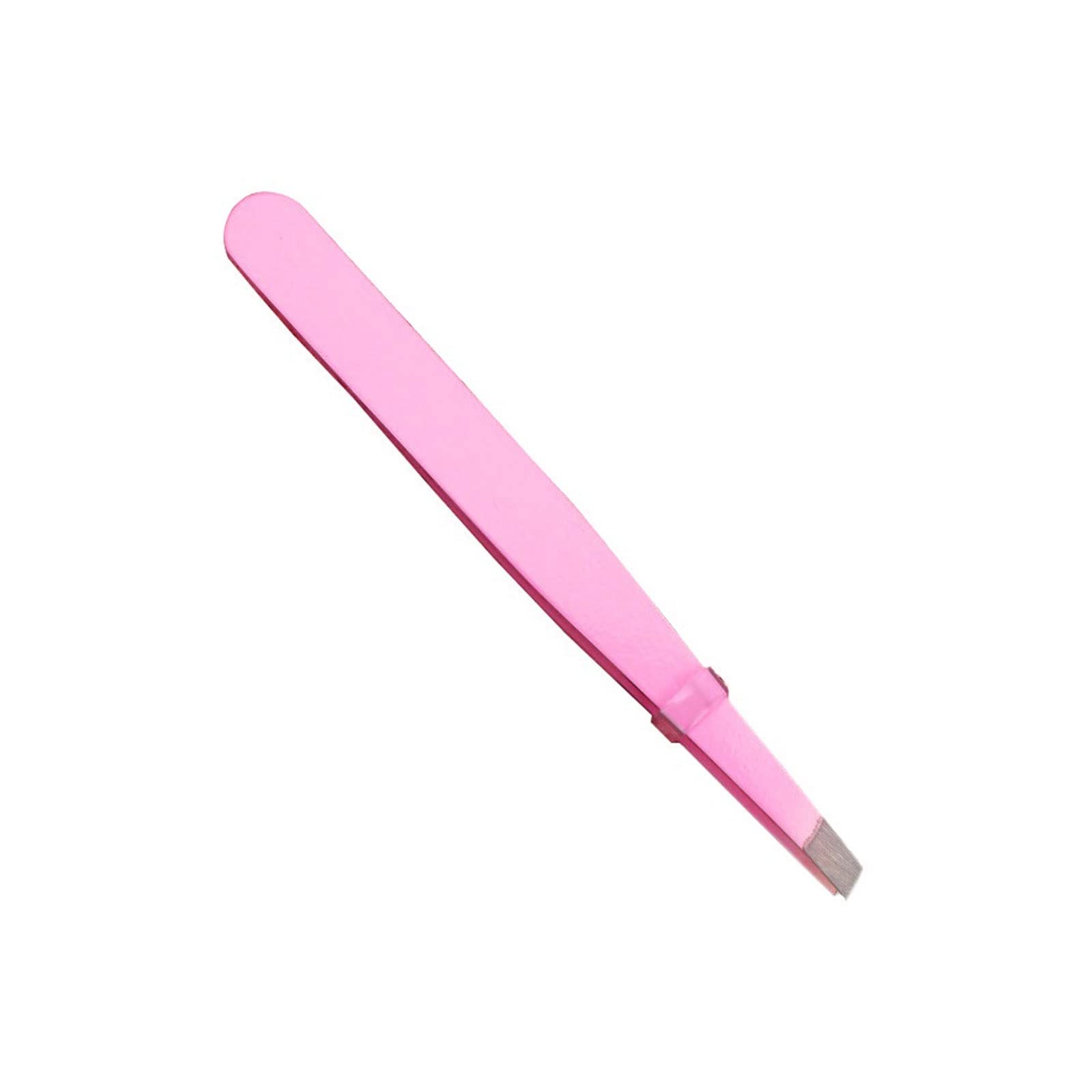 Professional Stainless Steel Eyelash & Eyebrow Tweezers for Hair Removal - 1pc Pink Beauty Makeup Tool for Lash Extensions, Brow Shaping & Precision Grooming - Perfect for Salons, Home Use & Travel Makeup Kits