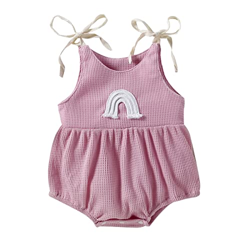 Waffle Knit Rainbow Pink