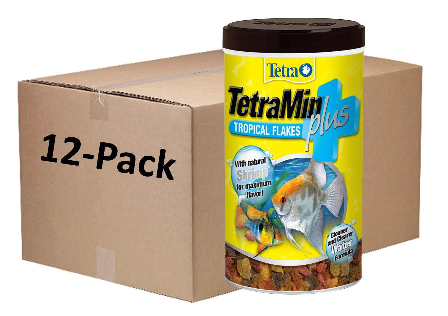 TetraMin Plus Tropical Flakes Fish Food - Cleaner & Clearer Water Formula, 7.06 Oz (Pack of 12) - Ideal for Freshwater Aquariums, Tropical Fish Care & Water Quality Maintenance