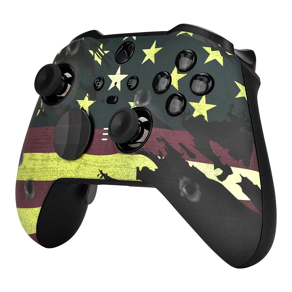Wordene Elite Series 2 Modded Rapid Fire Controller for Xbox One, Series X|S, PC & Mobile - Enhanced Gaming Performance for FPS, Battle Royale & Competitive Shooters (USA Flag Design) - Perfect for Call of Duty, Fortnite & Apex Legends