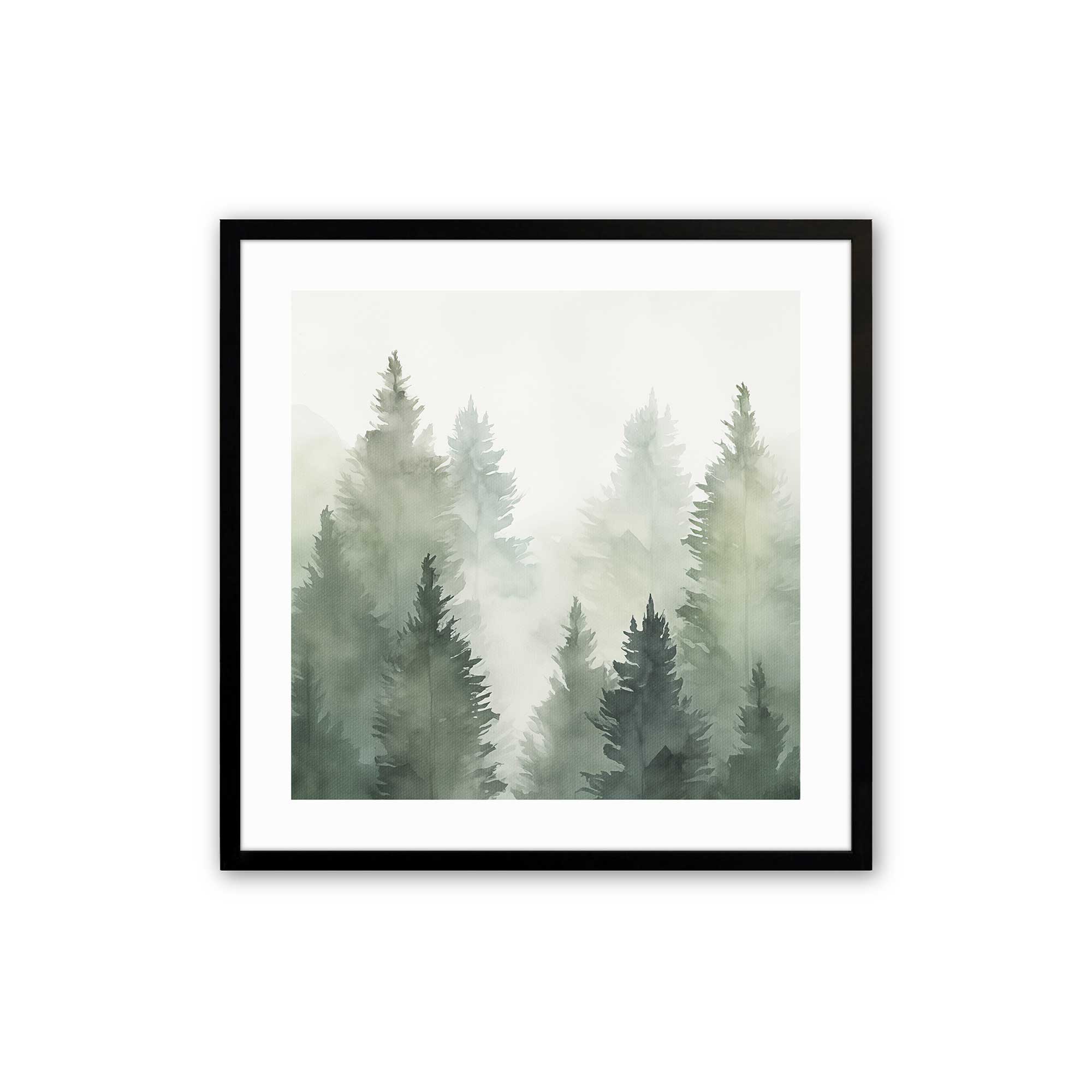 Green Haze Woodland III Print - Nature Inspired Wall Art for Home & Office Decor | Perfect for Living Room, Bedroom or Workspace