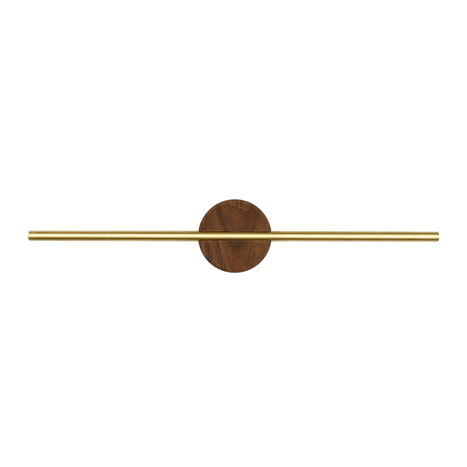 XIEDA Retro Minimalist Towel Rack - Walnut Wood & Brass Wall Mounted Towel Hanger with Removable Rail - Perfect for Bathroom, Kitchen, and Home Renovation Decor