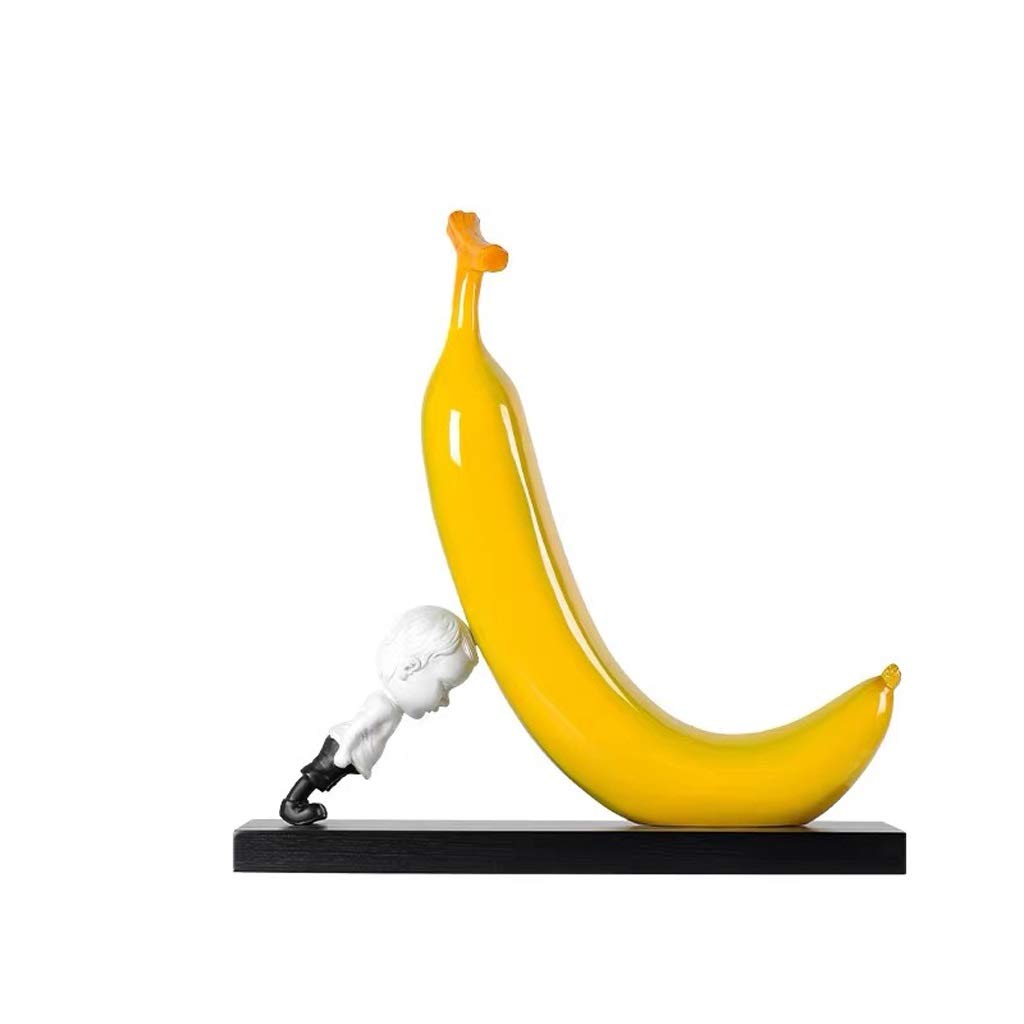 TOMYEUS Modern Abstract Banana Man Sculpture Statue - Nordic Style Home Decor Artwork, Unique Gift for Housewarming, Office & Living Room Decoration