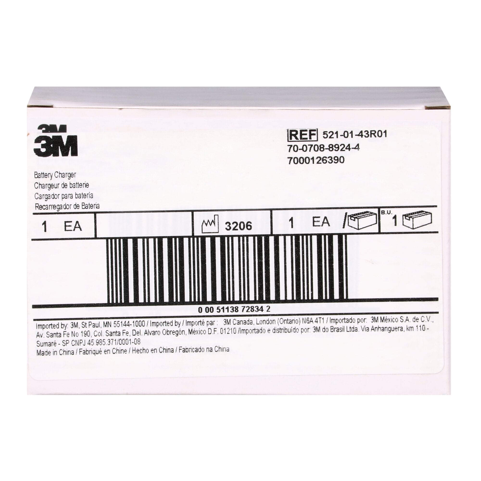 3M 521 01 43R01 Standard Battery Charger - 1 EA/Case - Perfect for Home, Office & Emergency Power Supply