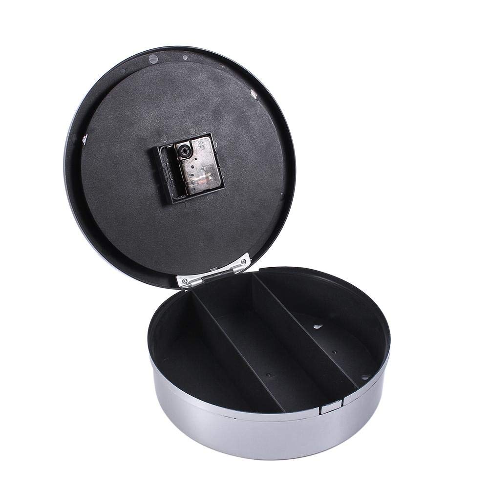 Hidden Secret Wall Clock Safe Box with 3 Shelves - Secure Storage for Money, Jewelry & Valuables (Silver) | Ideal for Home, Office & Travel Security
