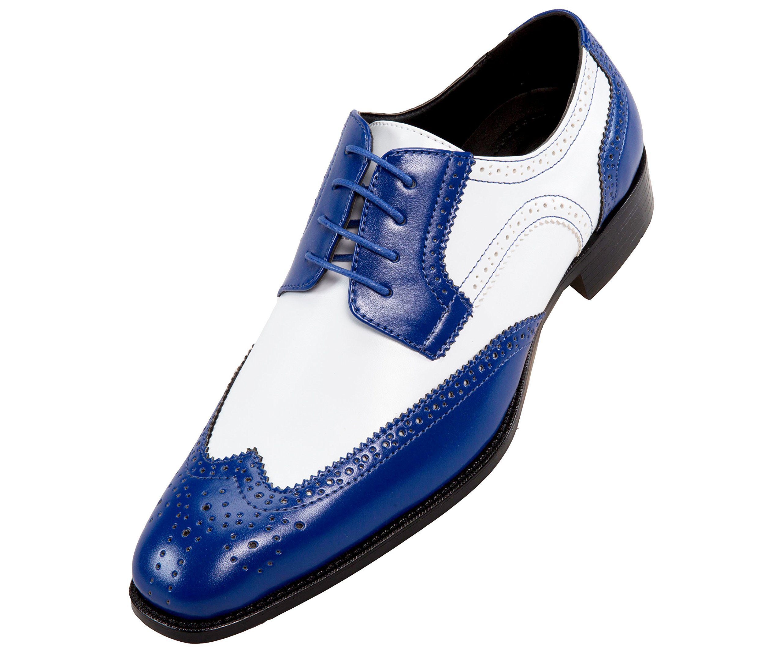 Bolano Elwyn Men's Dress Shoes - Classic Oxford Wingtip Brogue Formal Shoes for Men | Two-Tone Spectator Lace-Up | Perfect for Business, Weddings & Office Wear