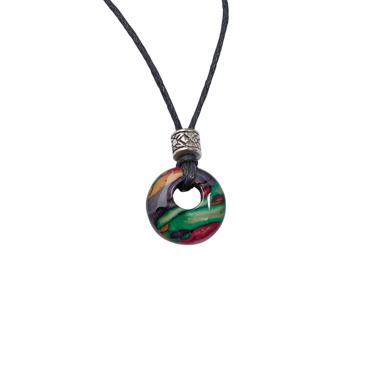 Heathergems Genuine Scottish Thong Circle Pendant - Handcrafted Gemstone Jewelry for Women, Perfect for Casual Wear & Special Occasions