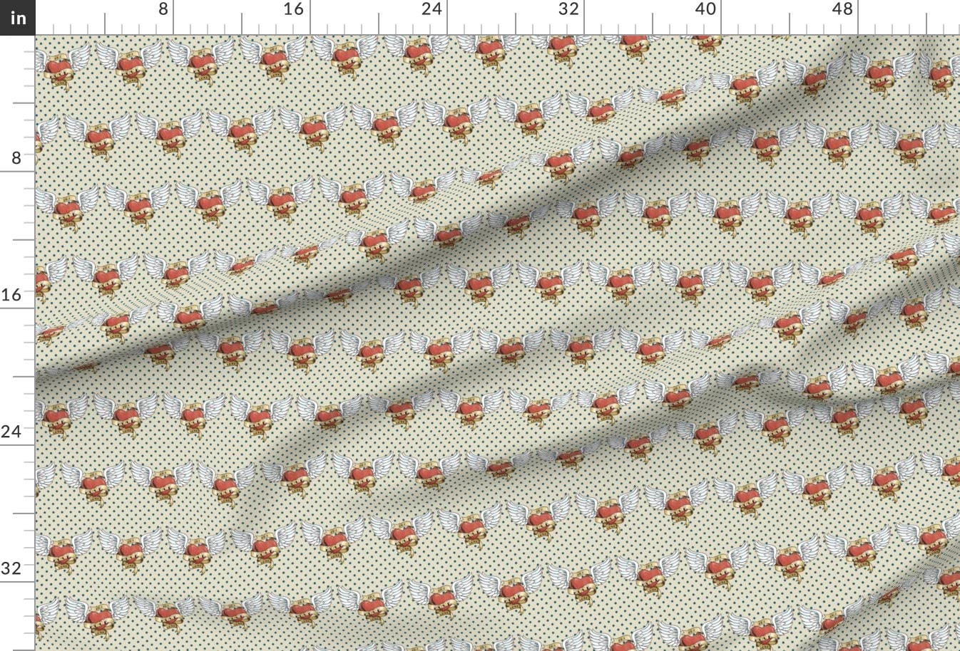 Tattoo Heart Love Rock Printed Satin Fabric by The Yard - Premium Sewing Material for Apparel, Fashion, Blankets & Home Decor | DIY Clothing, Quilting, Curtains & Craft Projects