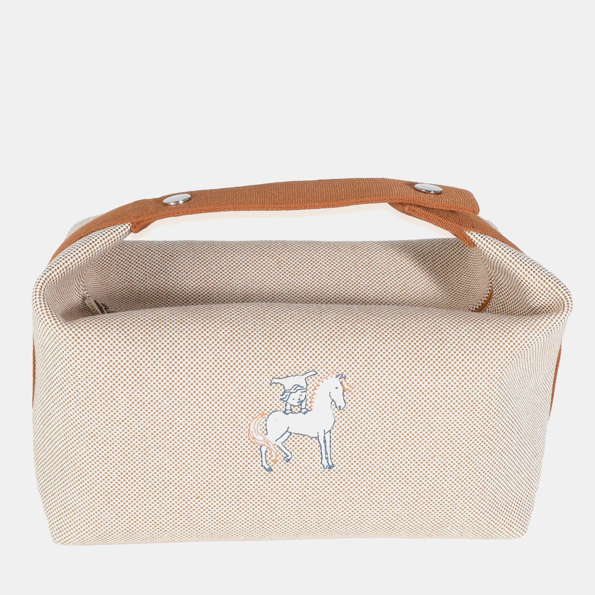 Biscuit Canvas Large Bride A Brac Cabriole Case GM - Elegant Travel Organizer for Bridal Accessories & Jewelry Storage