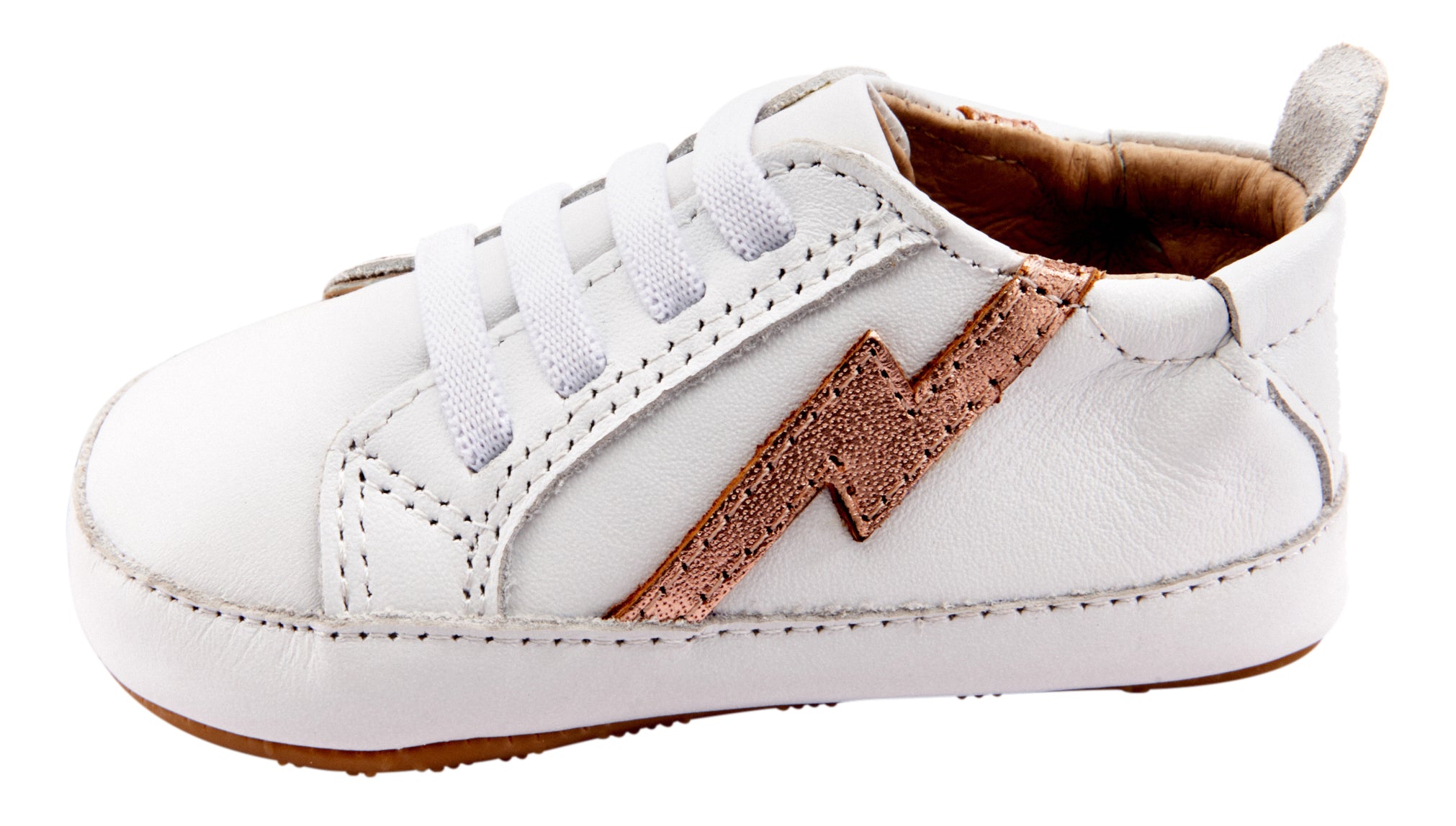 Old Soles Boys Girls 0042R Bolty Baby Sneakers - Snow Copper | Comfortable First Walkers for Toddlers, Soft Sole Infant Shoes for Outdoor Play & Daily Wear