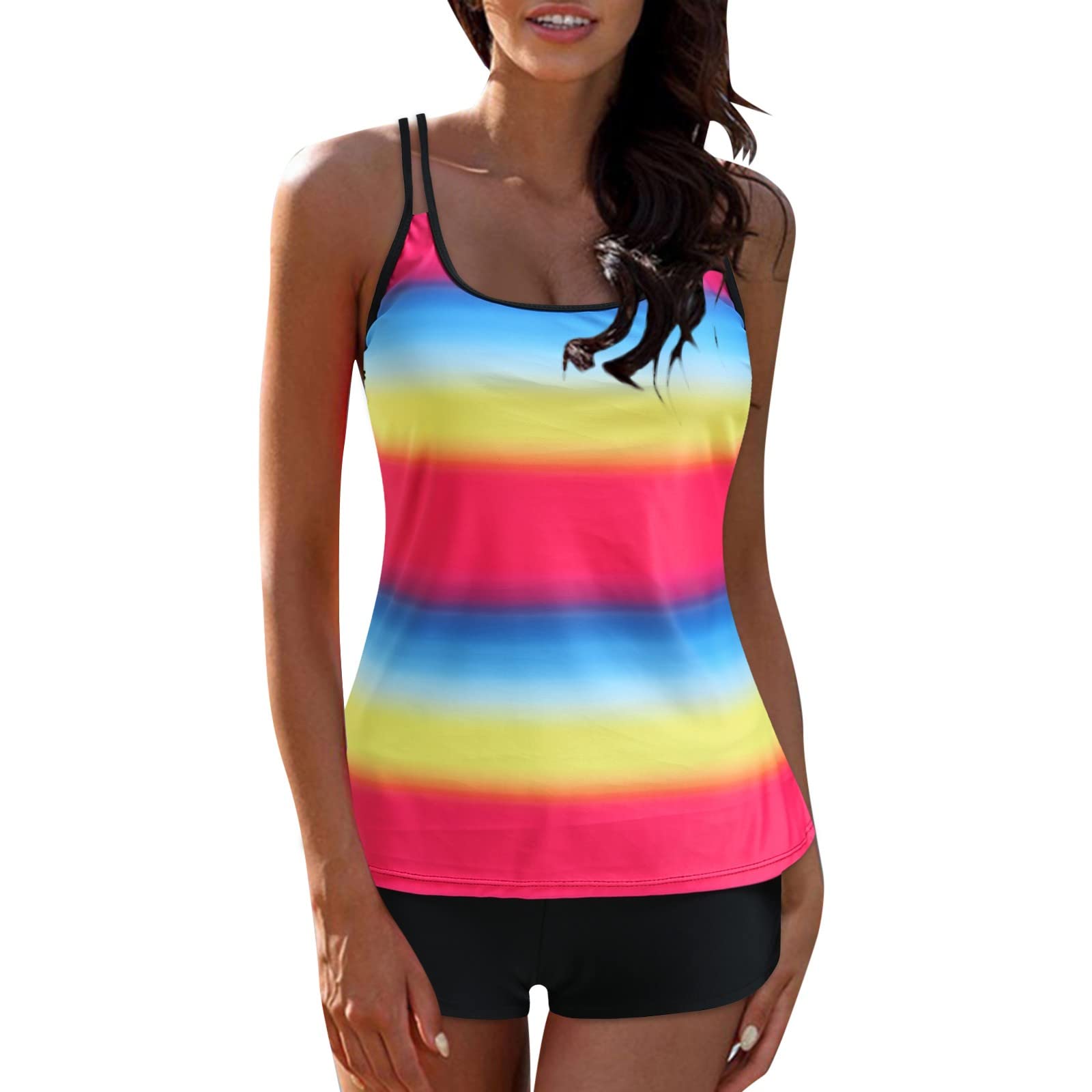 Plus Size Bikini Set - 2-Piece Tankini Swimsuit with Adjustable Straps for Beach & Pool