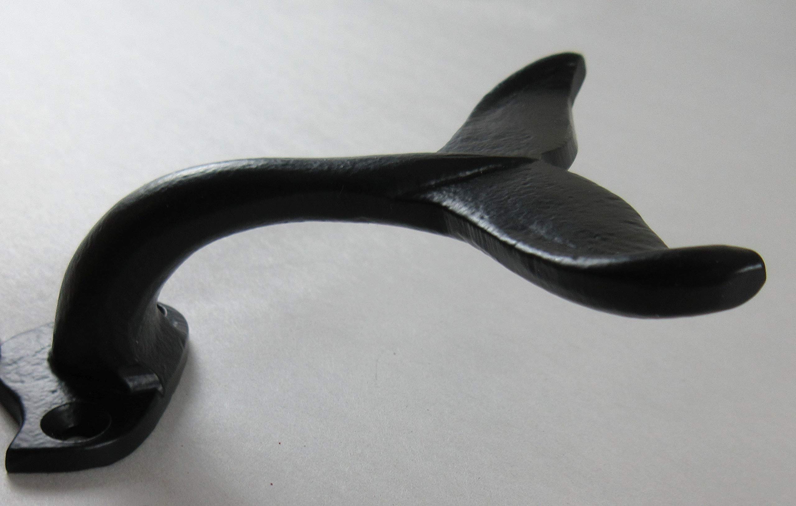 UD Cast Iron Whale Tail Hook - Rustic Nautical Wall Decor for Home, Kitchen, or Bathroom - Perfect for Hanging Towels, Keys, and Coats