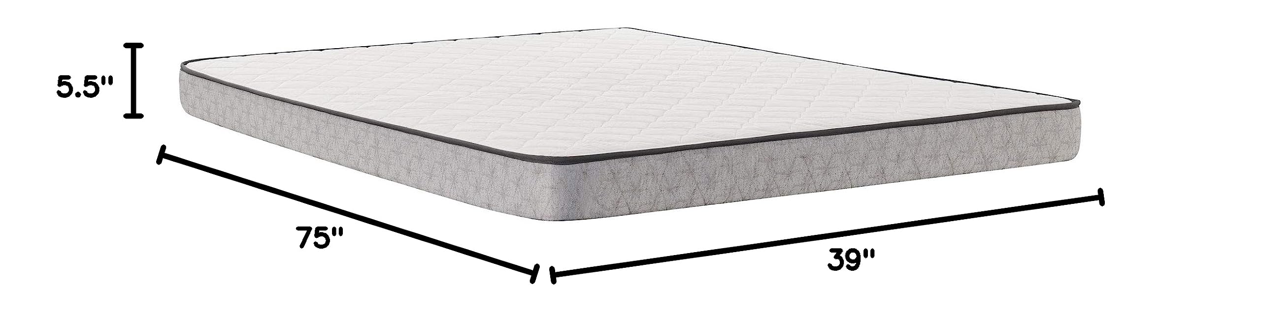 Sealy Essentials Firm Feel Twin Mattress with 5-Inch Foundation - Supportive Spring Spruce Mattress for Back Pain Relief & Better Sleep - Perfect for Kids' Rooms, Guest Beds & Small Spaces