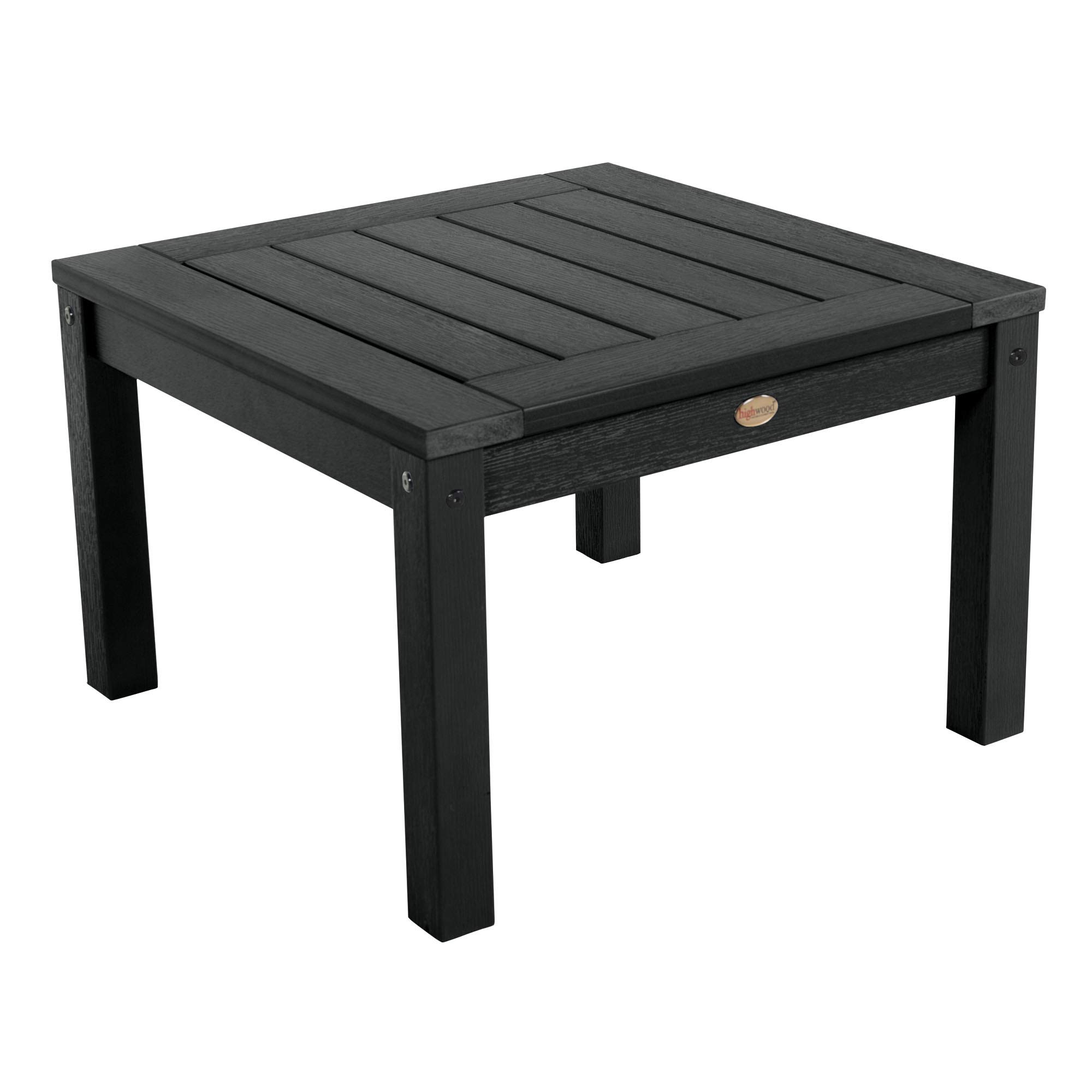 Highwood AD-DSST1-BKE Black Adirondack Side Table - Outdoor Patio Furniture for Garden, Deck, Poolside & Porch Use