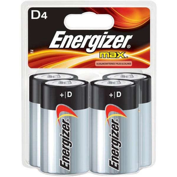 Long-Lasting D Batteries (4-Pack) - High-Power Alkaline Batteries for Flashlights, Toys, Radios & More - Reliable Performance for Home & Outdoor Use