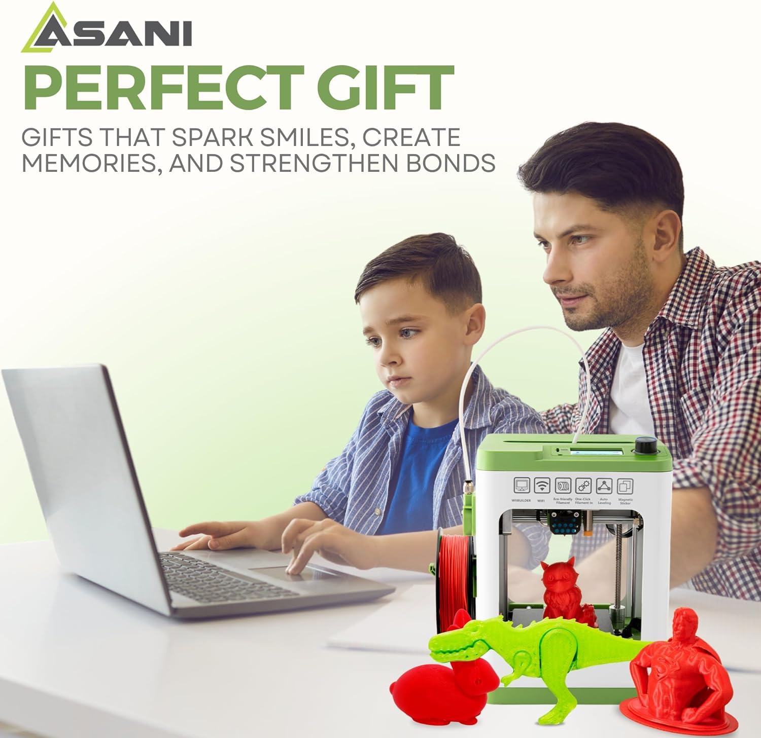 Fully Assembled Mini 3D Printer Kit for Kids & Beginners - Auto Leveling 3D Printing Machine with 10M PLA Filament & SD Card - WiFi Compatible with MAC/Windows/Linux - Perfect for STEM Education, Home DIY Projects & Creative Prototyping