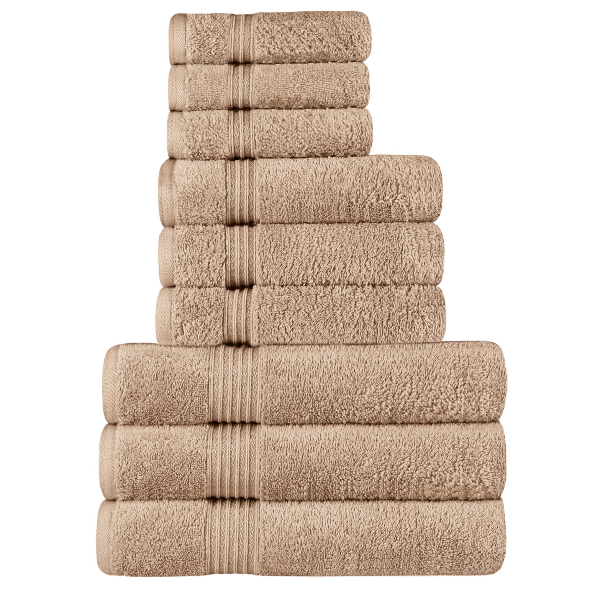 Premium Egyptian Cotton 9-Piece Bath Towel Set - Ultra Soft, Highly Absorbent, Quick-Drying - Perfect for Spa, Bathroom & Luxury Home Use