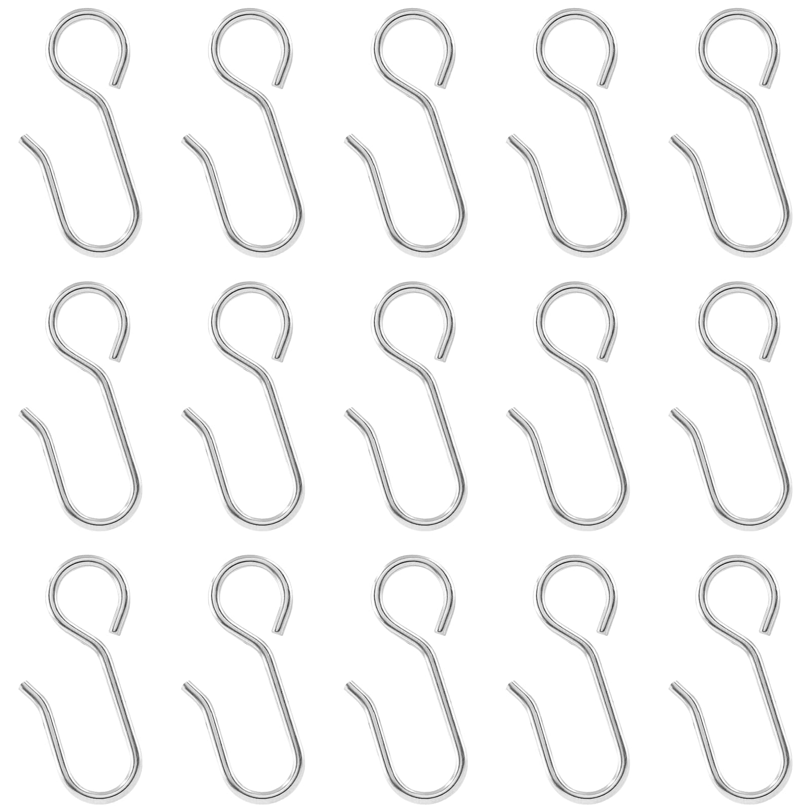 50Pcs Stainless Steel S-Shaped Curtain Track Hooks - Small Metal Drapery Hooks for Ceiling Curtains, Pin-On Drapes & Window Treatments | Perfect for Home Decor, Bedroom, Living Room & Office