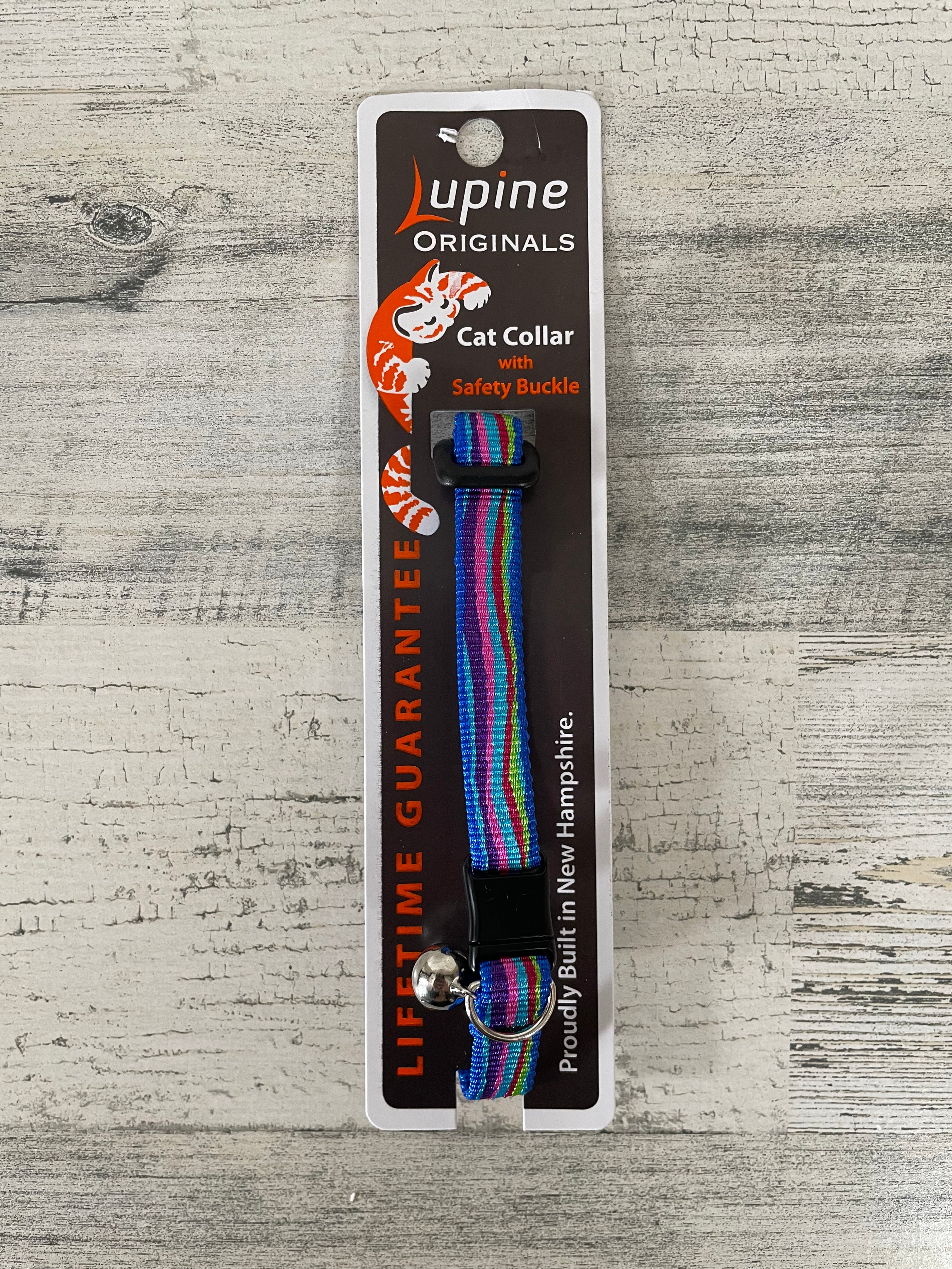 Lupine Ripple Creek Adjustable Cat Collar with Safety Breakaway Buckle - Reflective & Lightweight Pet Collar for Indoor/Outdoor Cats - Perfect for Daily Walks & Nighttime Safety