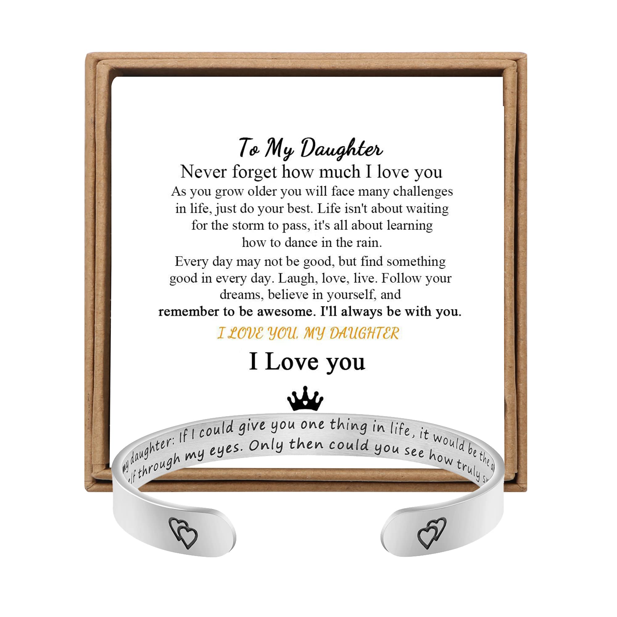 JoycuFF Inspirational Bracelets for Women - Engraved Message Cuff Bangle, Thoughtful Christmas & Birthday Gifts for Her - Perfect for Daily Wear, Special Occasions & Motivational Gifting