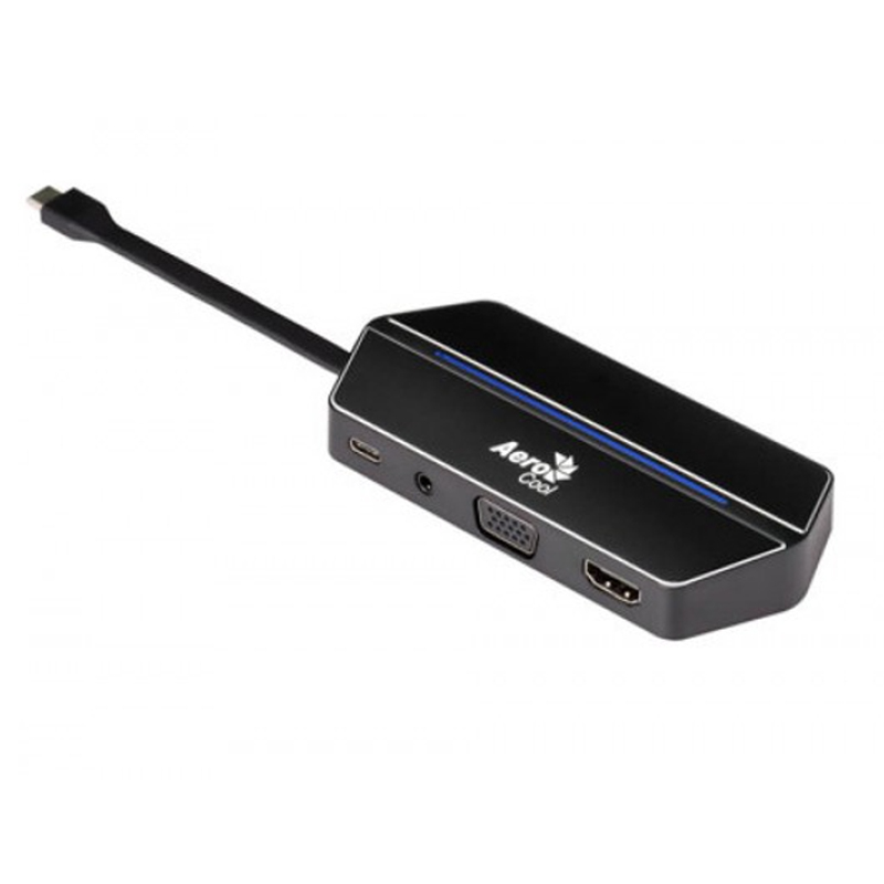 AeroCool ASA ATHB23A 7-in-1 USB C Hub with SD/TF Card Reader, 4K HDMI, USB 3.0 Ports - Perfect for MacBook Pro/Air, Chromebook, Laptop & Desktop Workstations