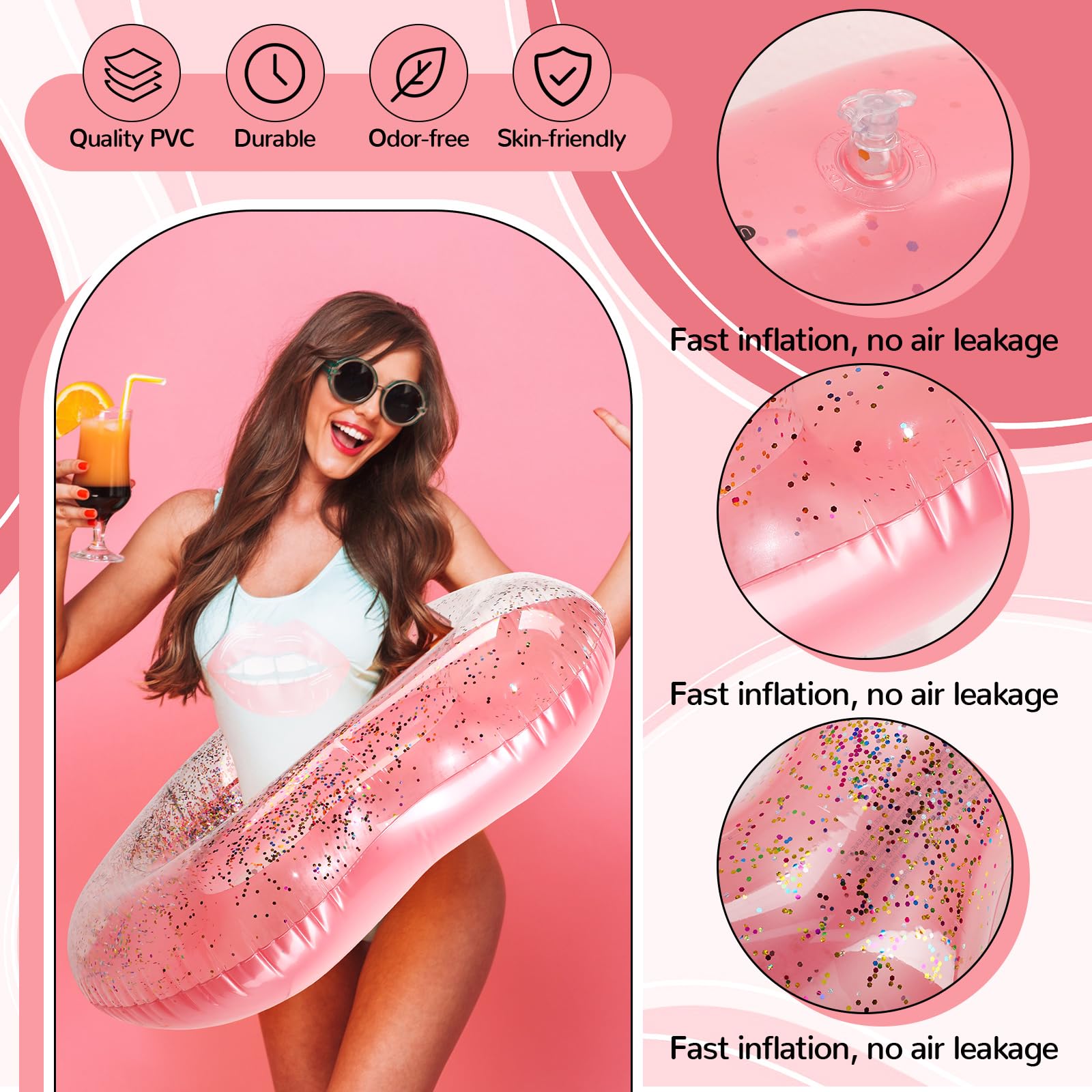 6 Pcs Heart Pool Floats, 43