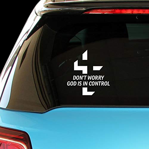 Religious Christian Sticker - 'GOD is in Control' Decal for Car, Laptop & Wall - Inspirational Bible Verse for Home, Office & Church Decor