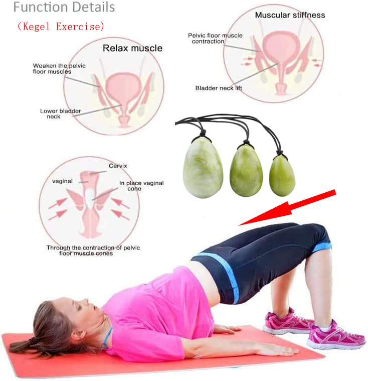 3-Piece Premium YONI Green Jade Egg Set – Authentic Jade Massage Balls for Women's Pelvic Floor Exercise, Muscle Training & Relaxation | Crystal Therapy Stones for Vaginal Wellness, Stress Relief & Holistic Healing – Perfect for Yoga, Meditation & Self-Care Routines