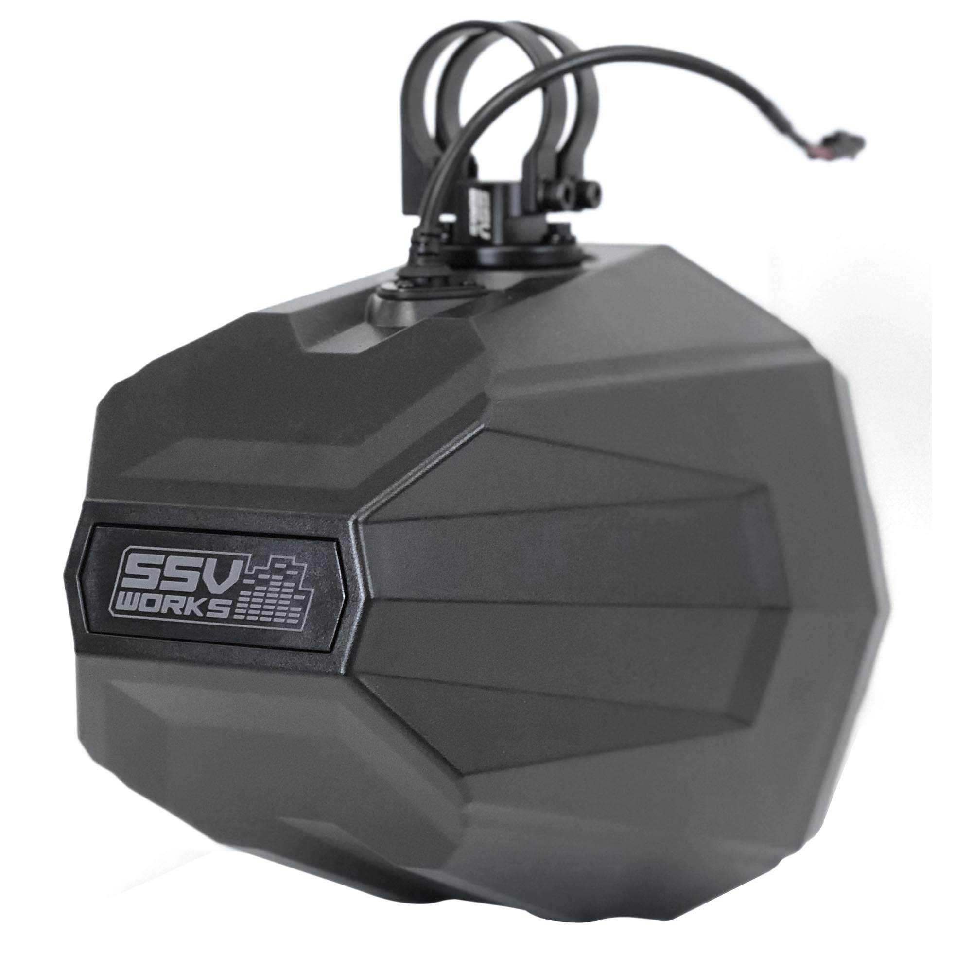 Kicker 45KM84L 8-Inch RGB LED Marine Speakers with SSV US2-C8 Universal Cage Mount Pods & 1.85