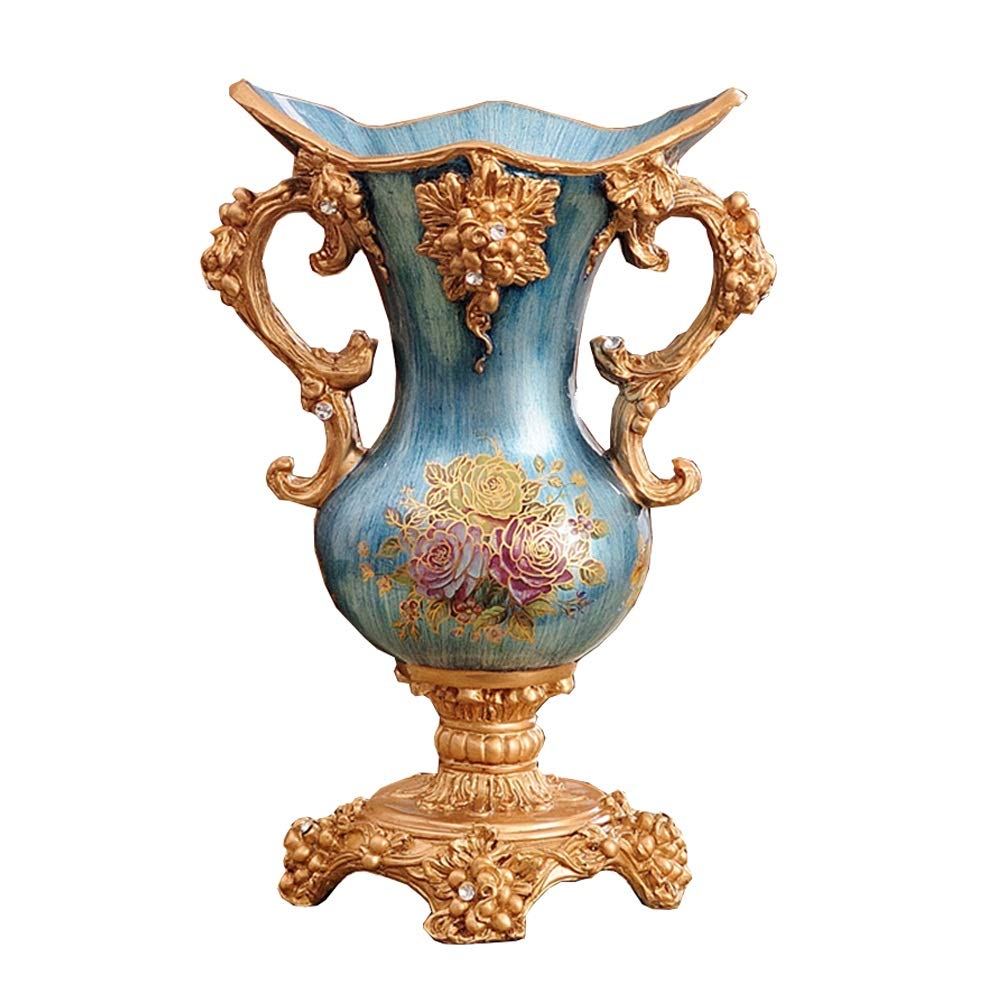 Hand-Painted European-Style Large Resin Flower Vase - 16.1